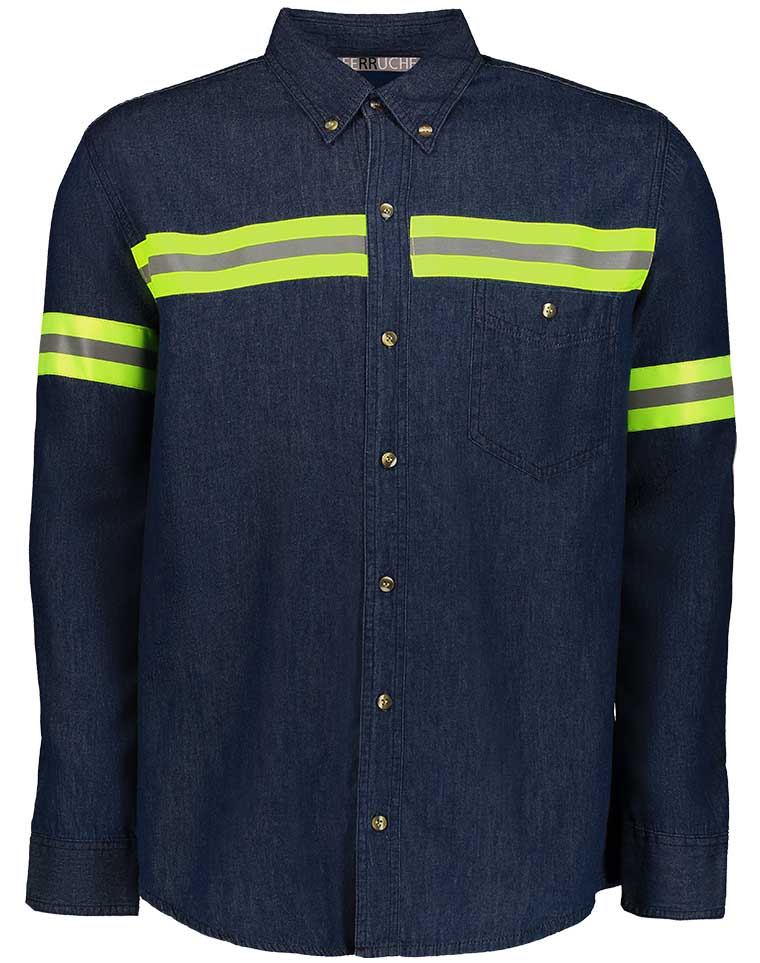 CAMISOLA MEZCLILLA 12oz CON REFLEJANTES 