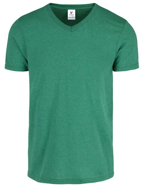 PLAYERA CUELLO V MANGA CORTA PARA CABALLERO, 50% ALG. 50% POL. COD. C0356 JASPE