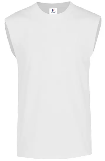 PLAYERA CUELLO REDONDO SIN MANGAS PARA CABALLERO, 90% ALG. 10% POL. COD. C0310. COLOR BLANCO