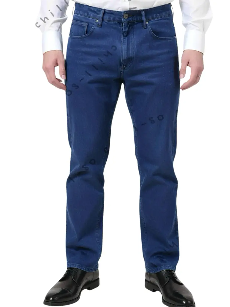 Pantalon de Mezclilla para caballero de 12oz Azul Marino, suavisado 