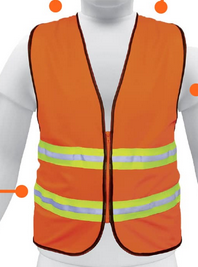 Chaleco de seguridad malla y reflejante Naranja Neón