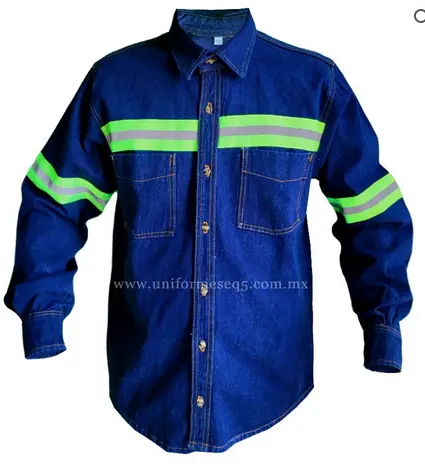 CAMISOLA MEZCLILLA 13.75oz 100% alg. CON REFLEJANTES 