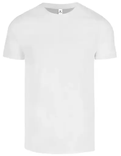 PLAYERA CUELLO REDONDO MANGA CORTA PARA CABALLERO, 100% ALG. COD. C0200. COLOR BLANCO