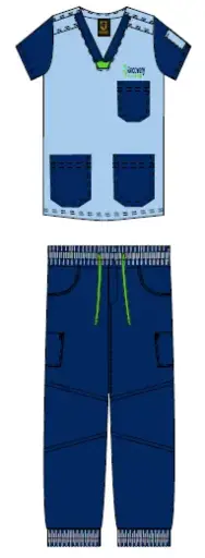 Coordinado: Pijama quirurgica Marino Rapel Unisex