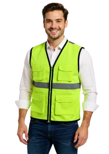 Chaleco Modelo Transito Neon con Reflejante en Tela Gabardina